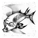 fish playing guitar  tattoo design idea