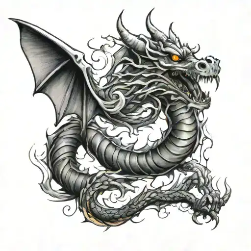 dragon on collarbone tattoo design idea