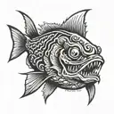 piranha black work  tattoo design idea