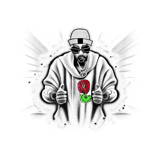 2pac cross tattoo design idea