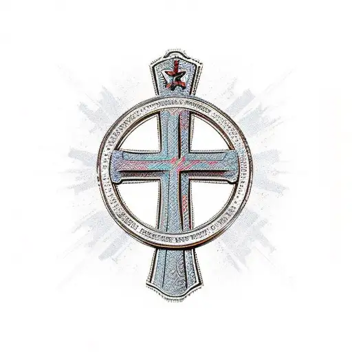 memorial cross tattoo design idea