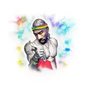 2pac cross tattoo design idea