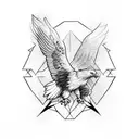 cross with eagle tattoo design idea