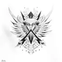 cross with eagle tattoo design idea