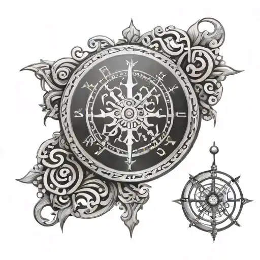 vegvisir viking compass tattoo design idea