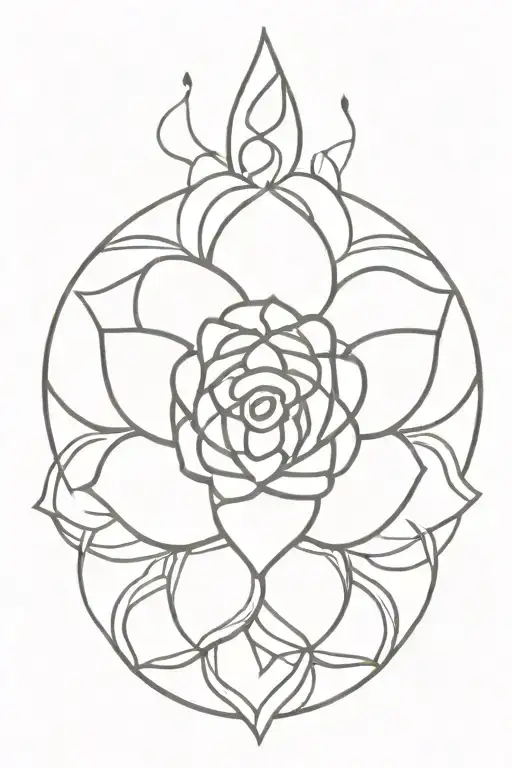 loto flower, UNIVERSe, sun, eye, celtic symbol of motherhood tattoo design idea