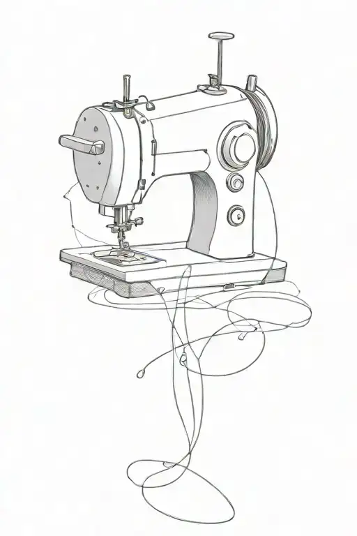 sewing needle and thread tattoo design idea