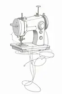 sewing needle and thread tattoo design idea