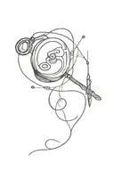 sewing needle and thread tattoo design idea