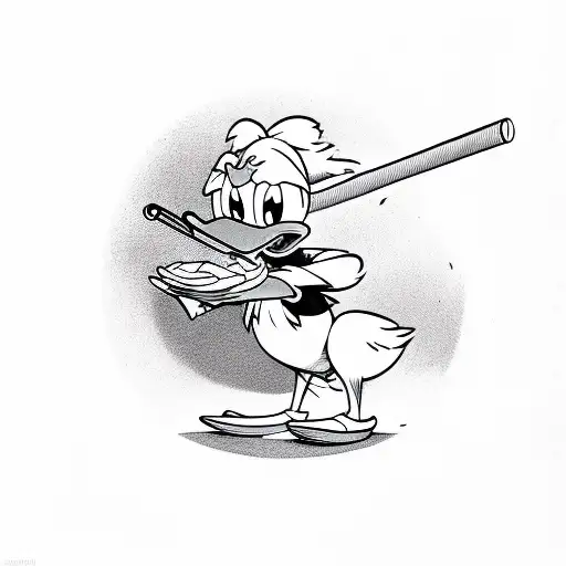donald duck smoking  tattoo design idea