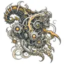 biomechanical MEN tatoos on hand   tattoo design idea