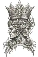 fallen ones flames blood crown abbadon tattoo design idea