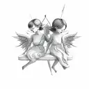 2 falling angels  tattoo design idea