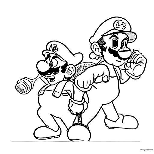Mario and luigi playing tennis tattoo design idea