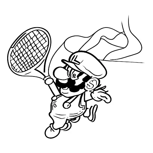 Luigi playing tennis tattoo design idea