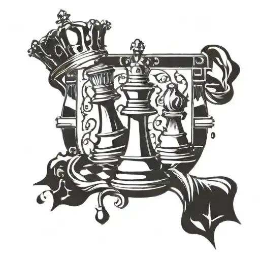 chess piece king only tattoo design idea