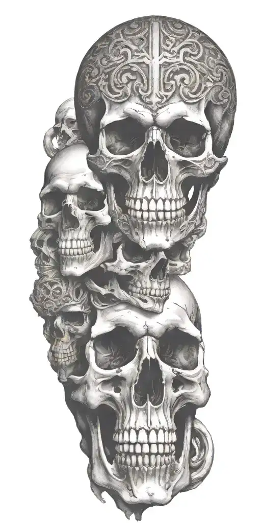 skulls with no markings tattoo design idea
