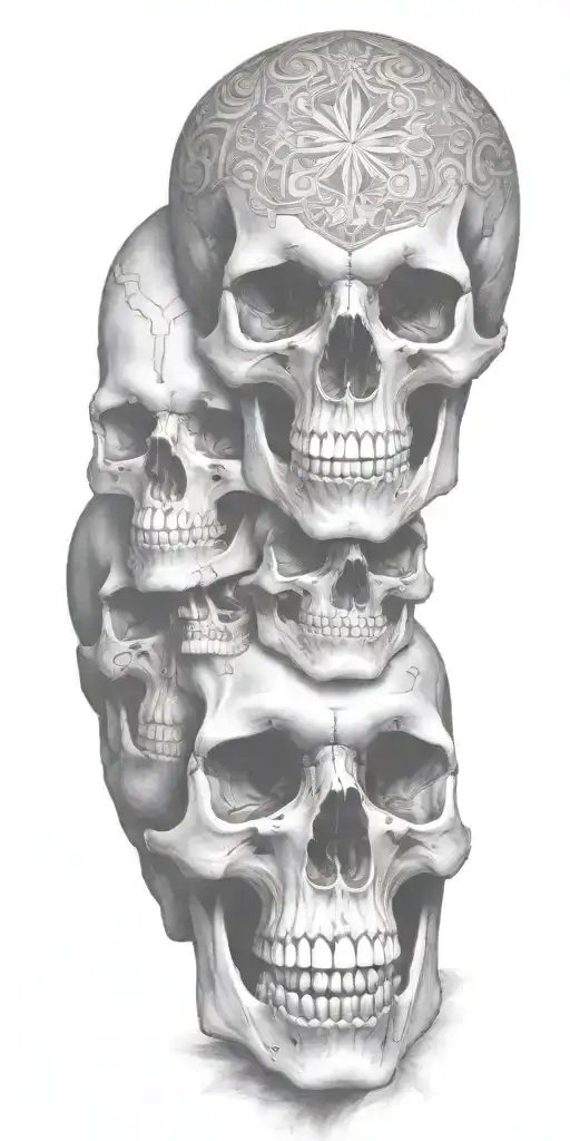 remove the markings on the top skull tattoo design idea