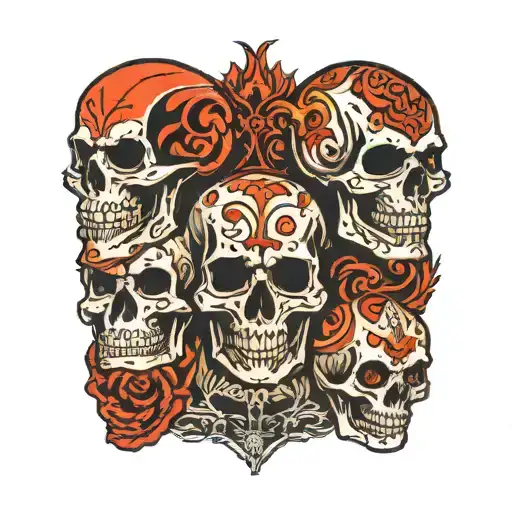 dark skulls tattoo design idea