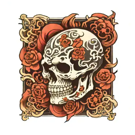 dark skulls tattoo design idea