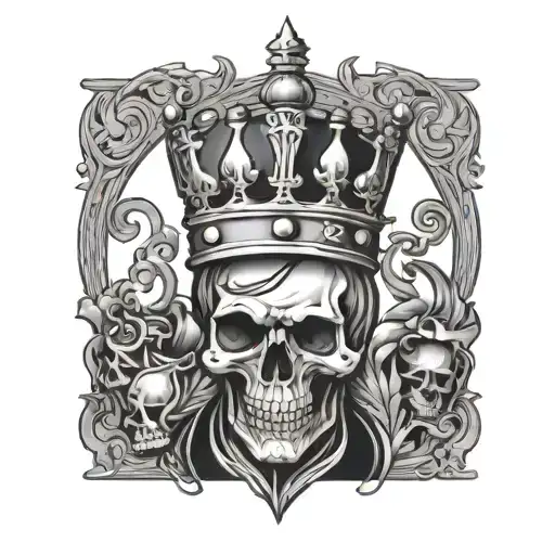 Chess king with a skull tattoo design idea