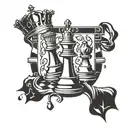 chess piece king only tattoo design idea