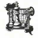 chess piece king only tattoo design idea