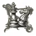 chess piece king only tattoo design idea
