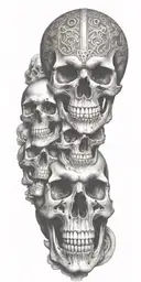 skulls with no markings tattoo design idea