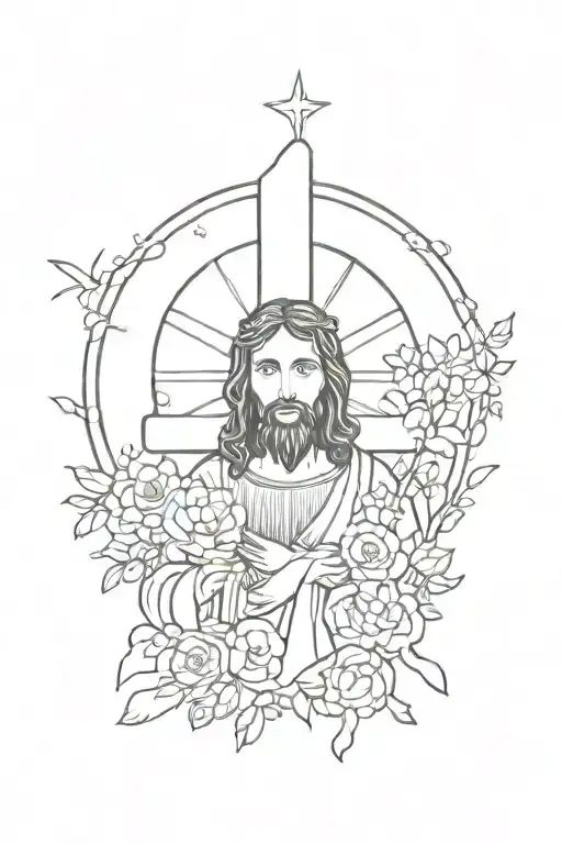 Jesus love tattoo design idea