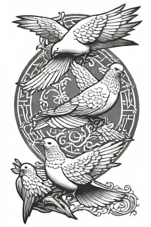 2 doves to show leaving an old life behind a double tattoo design idea