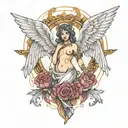 arc angel michael tattoo design idea