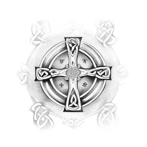 Celtic cross tattoo design idea
