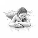someone drowning  tattoo design idea