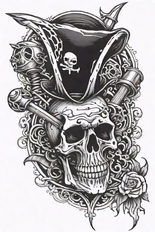 Tig torch and piston and connecting rods crossing like the bones of a pirat flag   tattoo design idea