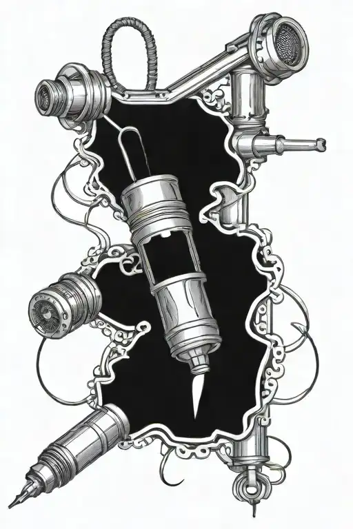 Tig torch and piston and connectingrods  tattoo design idea