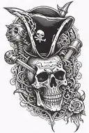 Tig torch and piston and connecting rods crossing like the bones of a pirat flag   tattoo design idea