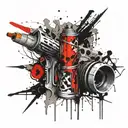Tig torch and piston  tattoo design idea