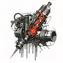 Tig torch and piston  tattoo design idea