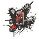 Tig torch and piston  tattoo design idea
