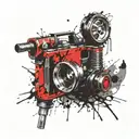 Tig torch and piston  tattoo design idea