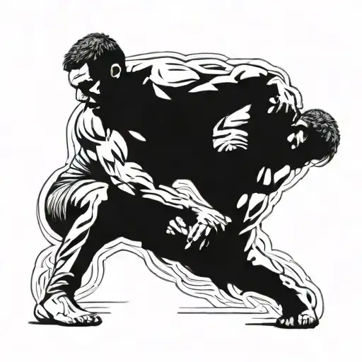 sambo wrestlers engaged tattoo design idea
