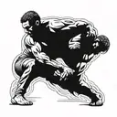 sambo wrestlers engaged tattoo design idea