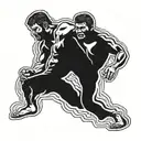 sambo wrestlers engaged tattoo design idea