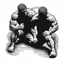 sambo wrestlers engaged tattoo design idea