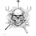 skull flowers anchor time glass skeleton key tattoo design idea