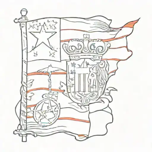 Puerto Rico flag/cultural items tattoo design idea