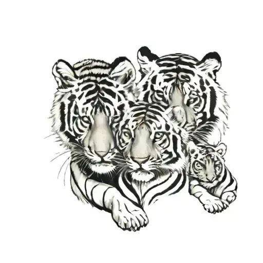 tiger family with 2 cubs the infinity symbol tattoo design idea