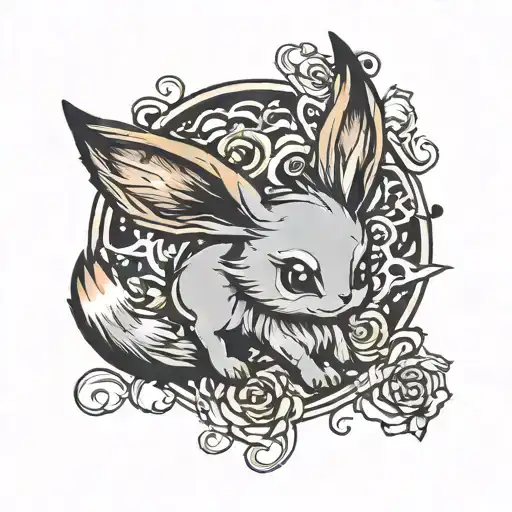 Eevee evolution Pearl Jam tattoo design idea