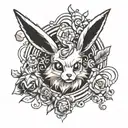 Eevee evolution Pearl Jam tattoo design idea